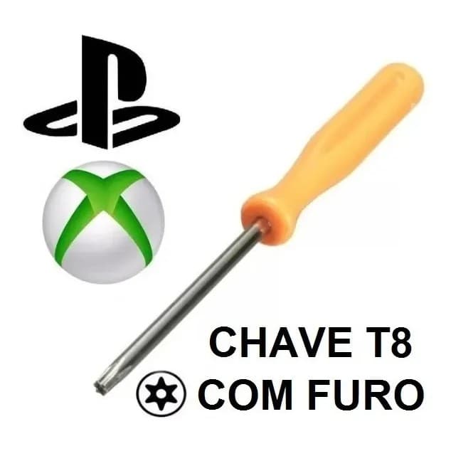 Chave Torx T8 C/ Furo Abre Controle Xbox 360 Xbox One Console Ps3 Ps4