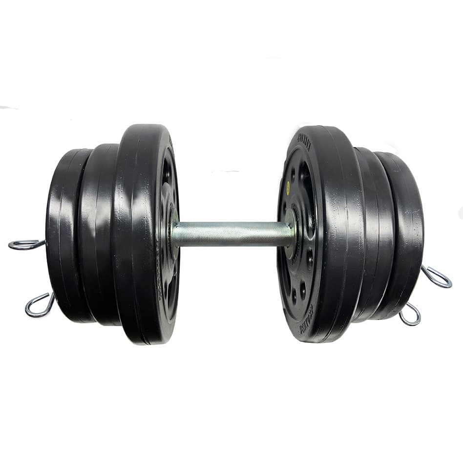 Kit Anilha 12 kg + barra de 40 cm com presilhas