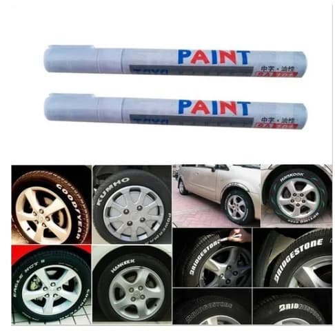 Kit 2 Canetas Pinta Pneus Toyo Original Caneta Tinta Branca