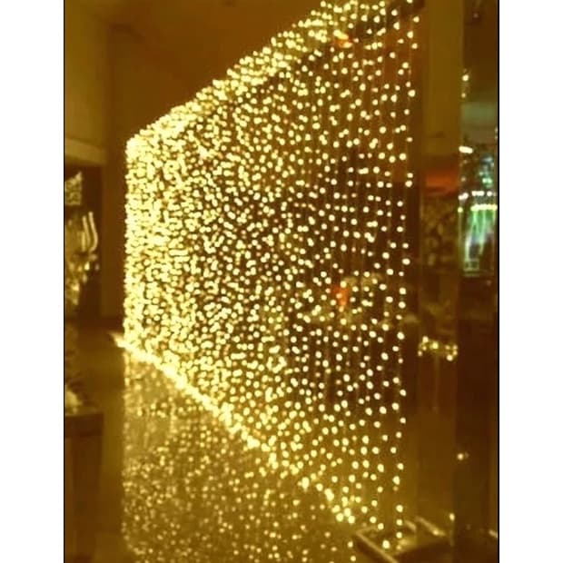 Cortina  500 led 3 por 2.5 altura fixa fio branco quente