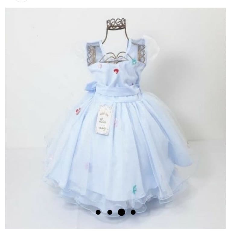 Vestido infantil festa aniversário batizados e casamentos temático flores e tule luxo