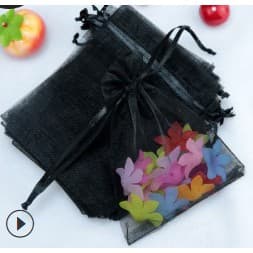 100 saquinhos de organza 7x9 Preto