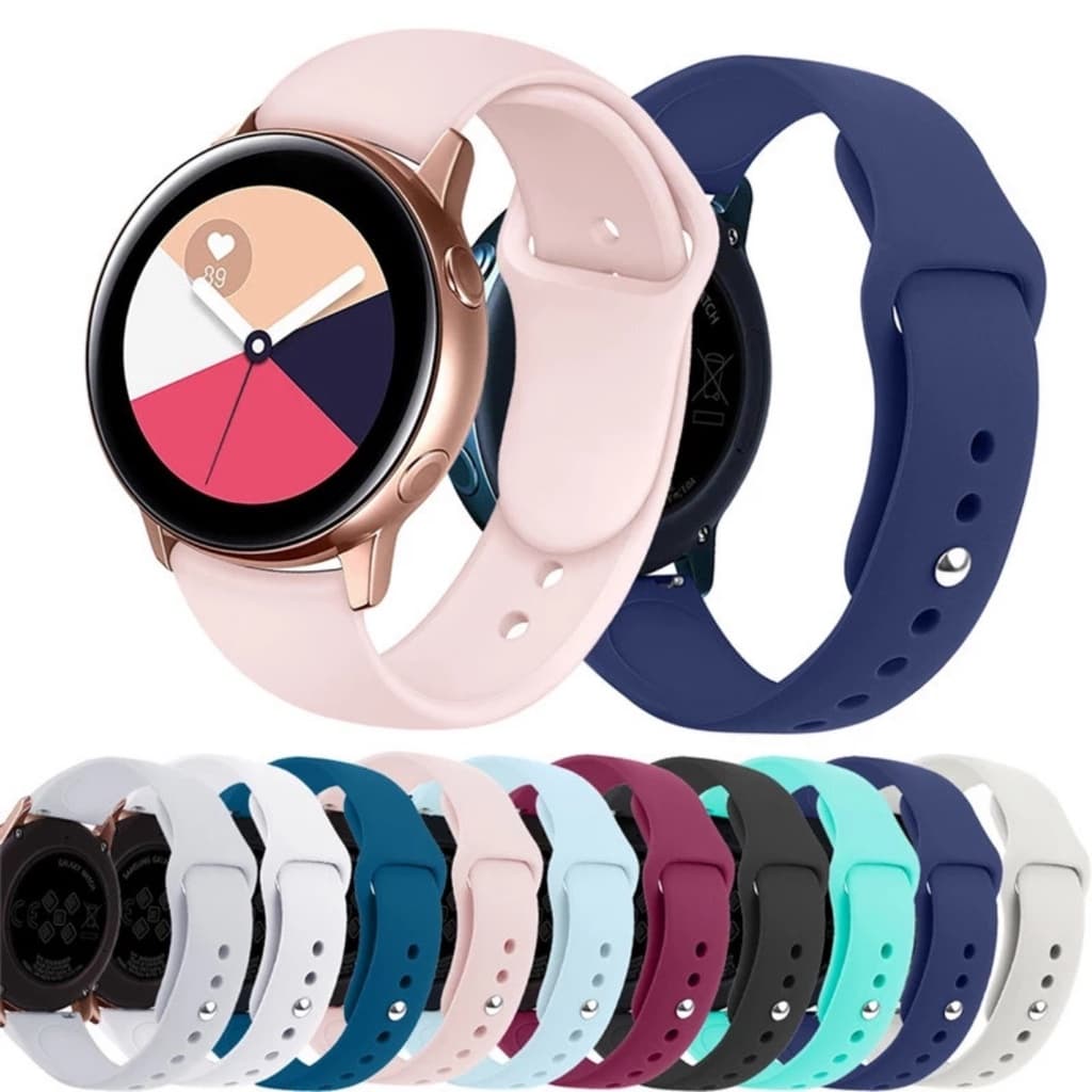 Pulseira Silicone 20mm para Galaxy Watch Active 1 e 2 / Watch 4 / Watch 4 Classic Pulseira Para Galaxy Watch Active Pulseira Silicone 20mm para Galaxy Watch 3 41mm