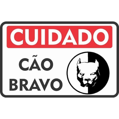 Placa Em Pvc Pitbull Cão Bravo Portão Cachorro 18x25 Cm Novo