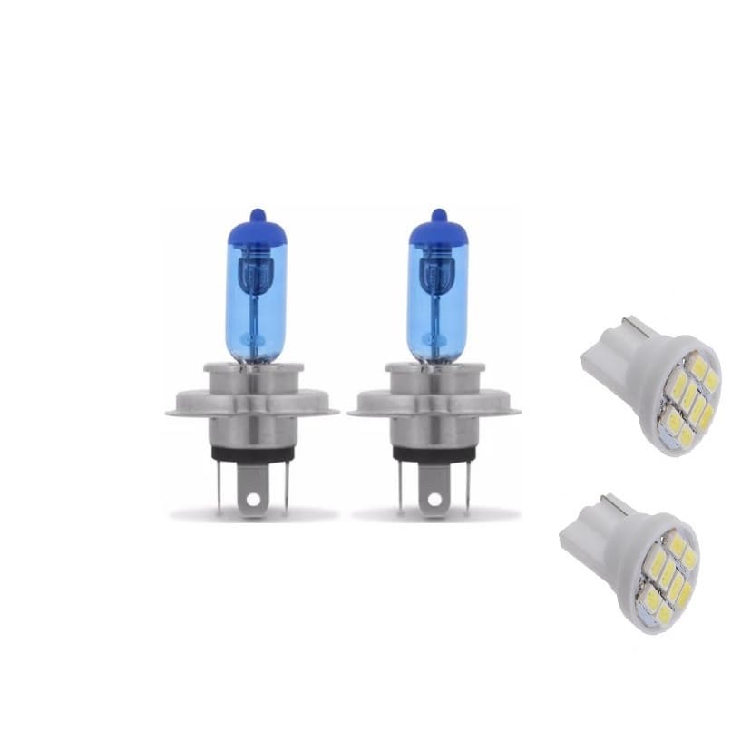 Par Lampada H4 Super Branca Tipo Xenon 8500k + Par Pingo Led