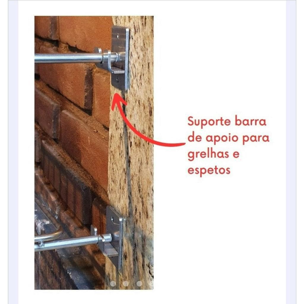 Kit 08 Suportes Laterais Inox Para Barra De Apoio Grelha