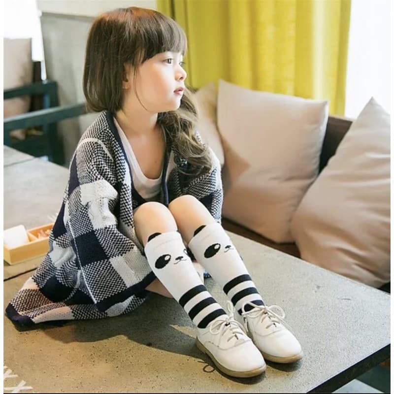 Meia 3/4 Cano Alto Infantil Unissex Mickey Panda Elefante Coruja