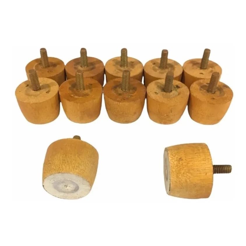 Kit de 12 pés pequeno de 3 cm cor Mel para cama Box ou Moveis