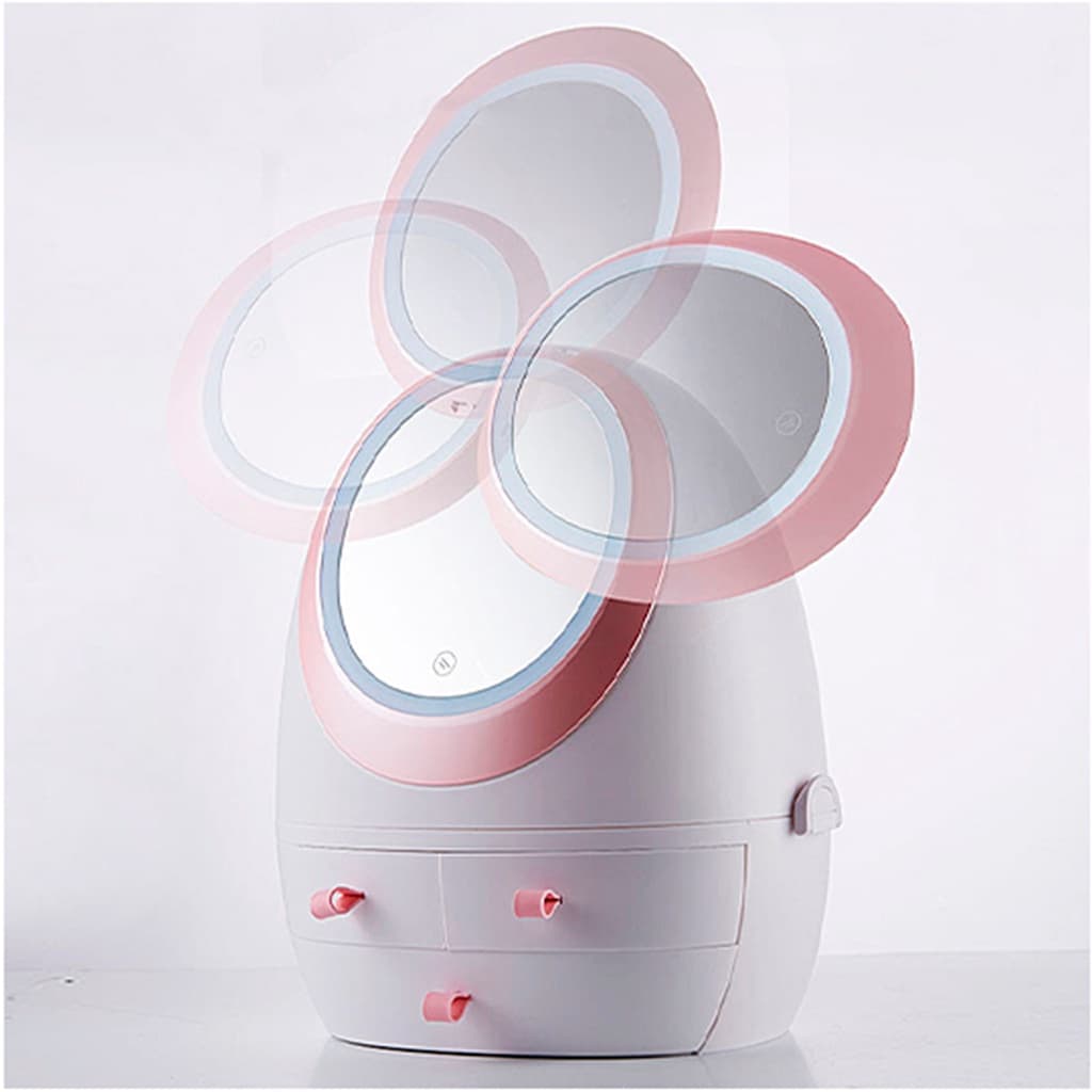 Organizador de Maquiagem Cosméticos com Espelho Iluminado por LED