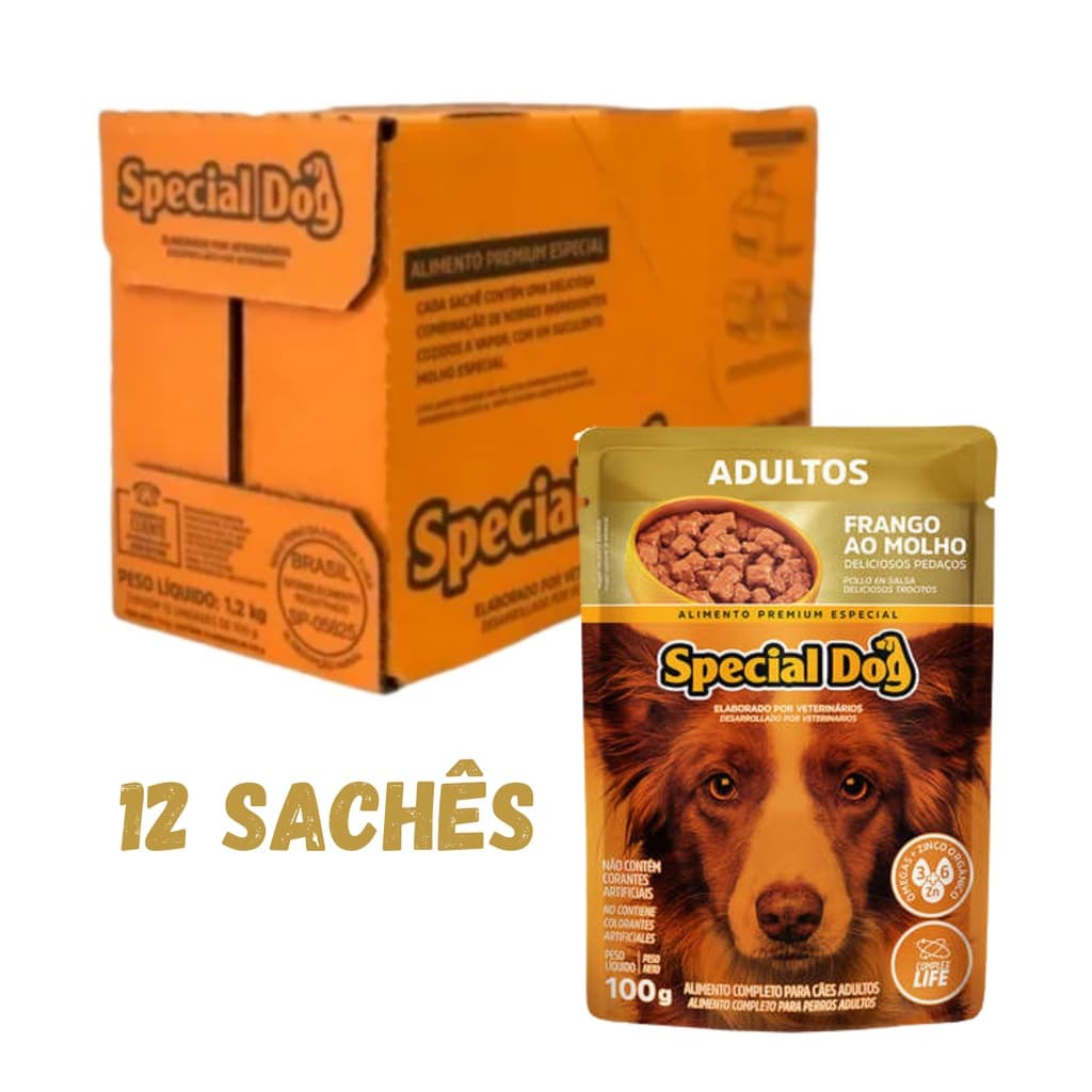 12 unidades Ração úmida Sache Premium Special Dog sache frango para cães cachorros original caixa lacrada