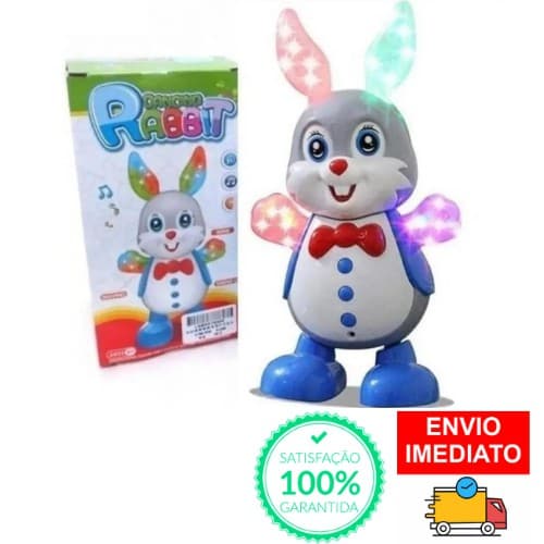 Boneco Robo Coelho Coelhinho Dançante Canta e Dança com Luzes coloridas e Música!