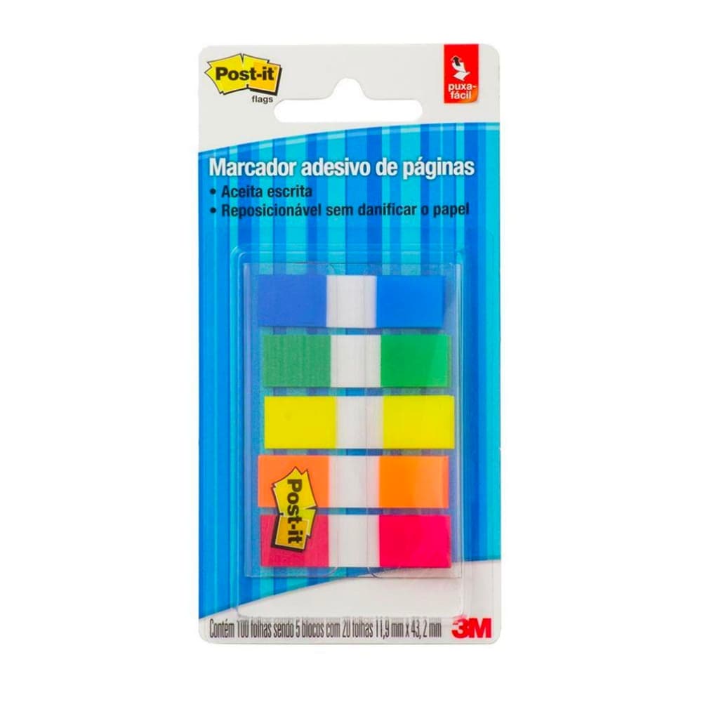 Marcador adesivo de Páginas Post-It® 3M 11,9x43,2 mm