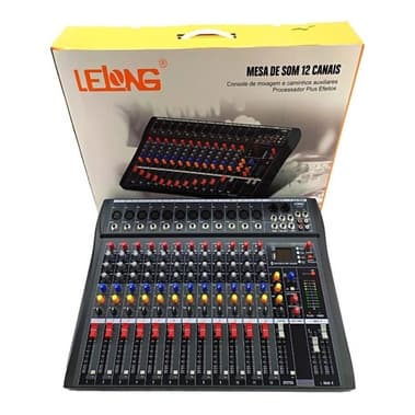 Mesa Som 12 Canais Lelong Le-712 Com Efeitos Super Oferta