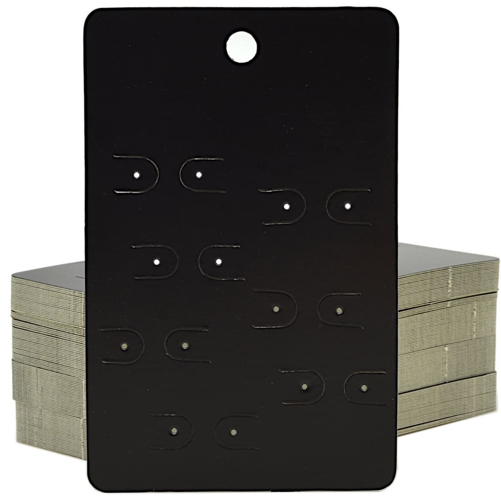 Cartela Semaninha para 7 Pares de Brincos - 7,3 x 11,3 cm - C140 Preta 100 PEÇAS