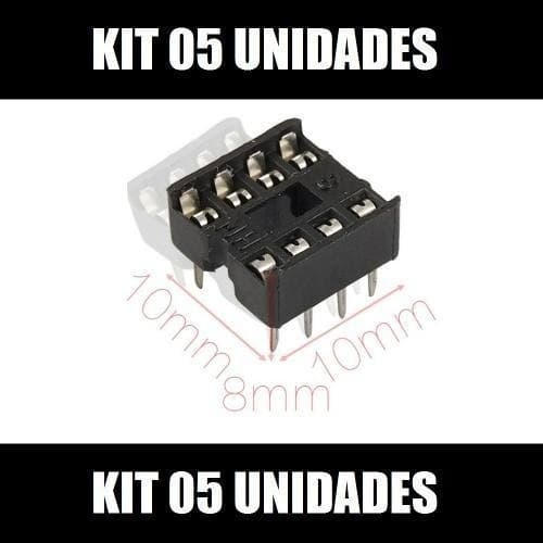 05 Adaptadores Soquete Dip 8 Pinos- Socket Ci 8 Pins Dip8