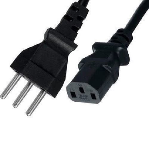 Cabo De Força Energia 10 Amperes 1,20m Computador Fonte Monitor Tv Pc Padrão Brasileiro 3 pinos