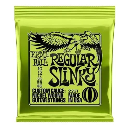 Encordoamento para Guitarra Ernie Ball Regular Slinky Guitarra 010/46 Nickel 2221