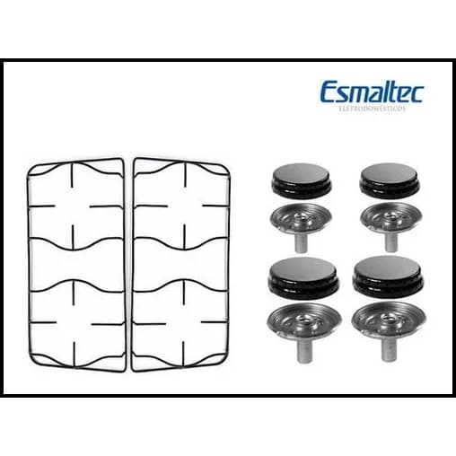 Kit Queimador com Espalhador e Grelha Esmaltec Agata 4 Bocas