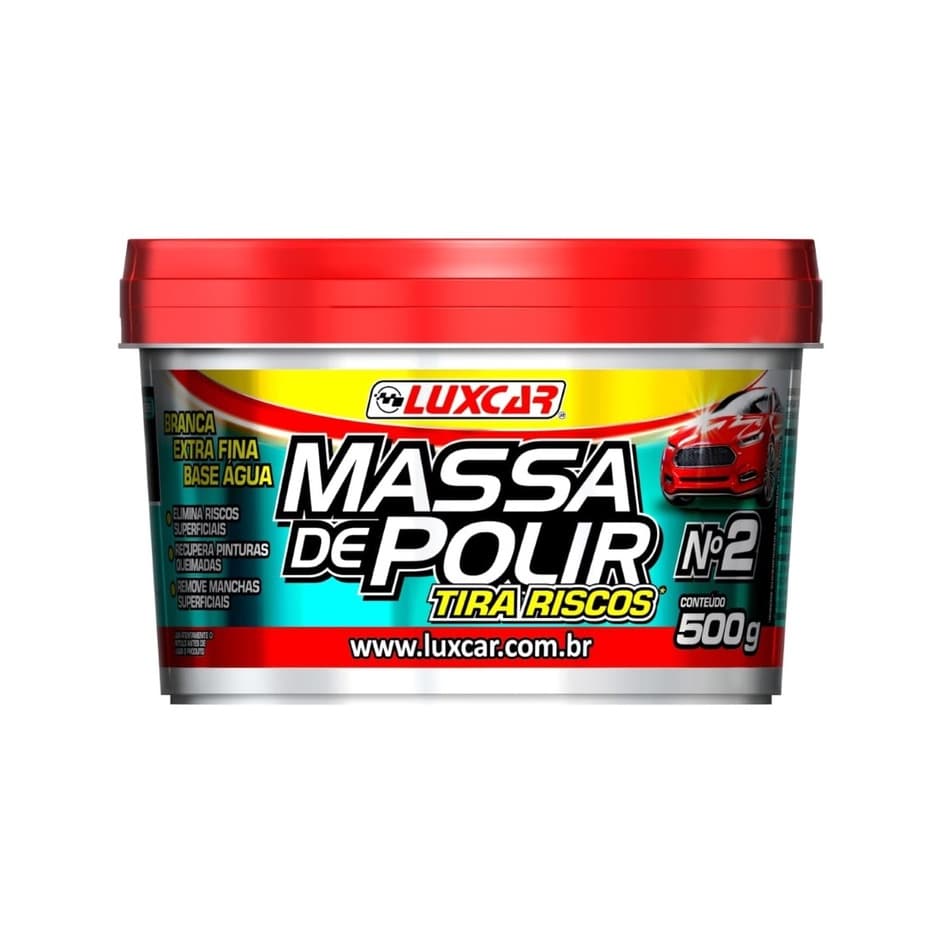 Massa de polir carro tira riscos pasta n2 extra fina 500g cera luxcar