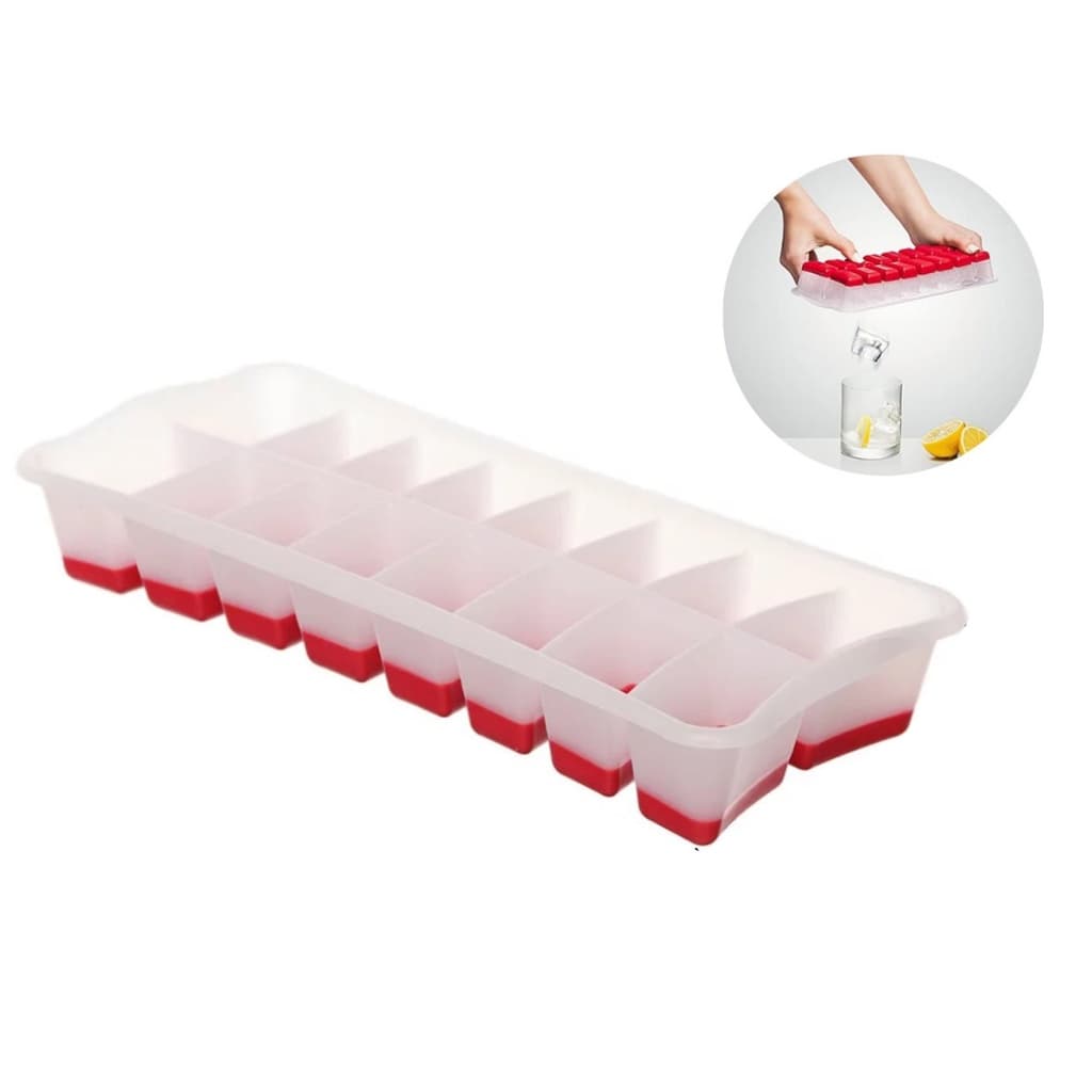 Forma De Gelo Fundo Silicone Grande 16 Cubos Drink Whisky