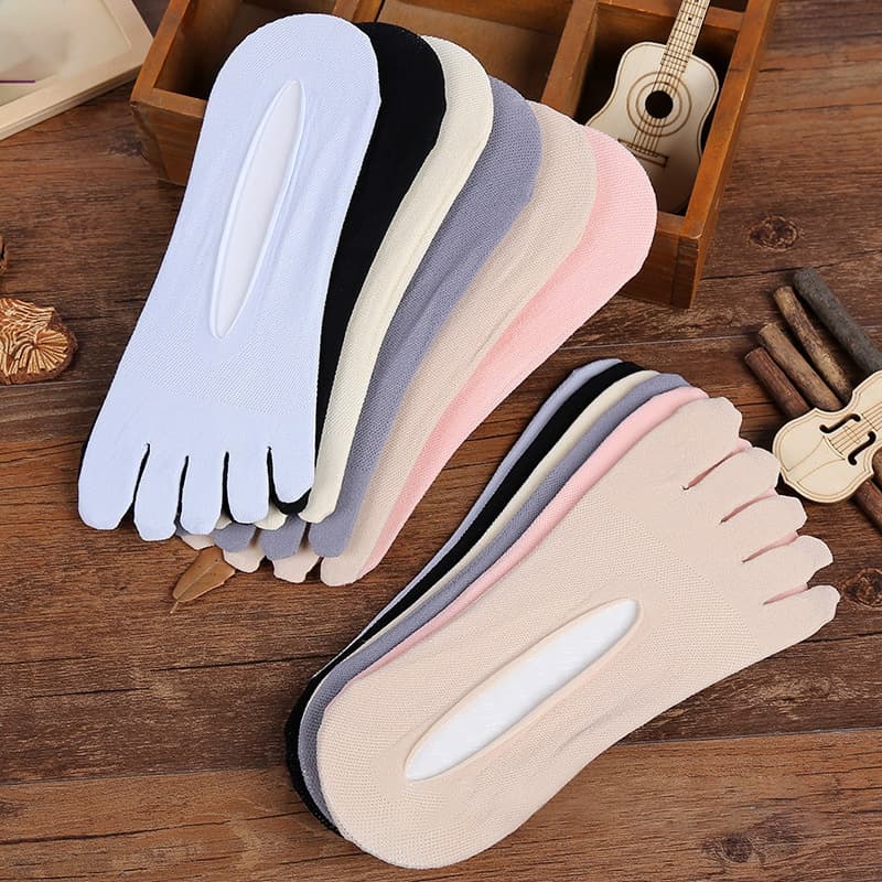3 Pares De Meias De Yoga De Silicone Antiderrapante Invisível De Verão