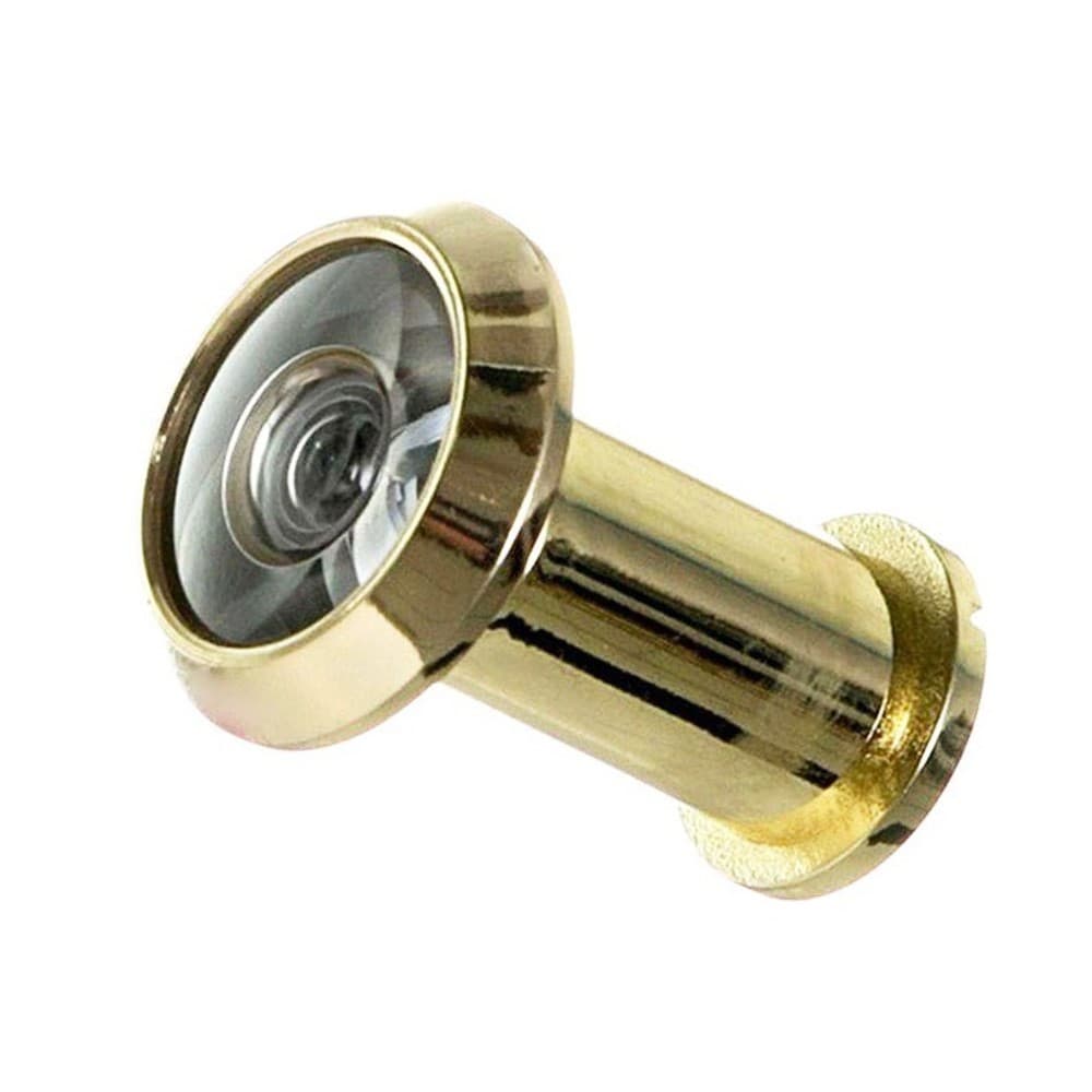 Visor Olho Mágico de Segurança 200 Graus Cromado para Porta 32mm a 50mm Acabamento Latão Furo 14mm Proteção Casa