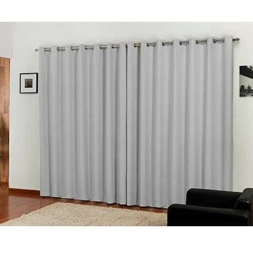 Cortina Blackout Em Tecido 9,00x2,50 Branco Gelo Quarto/sala