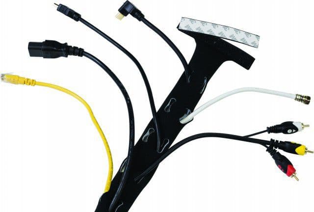 OC 355 Manga organizadora de cabos - Possui 2 lados, um branco e outro preto Organizador De Cabos E Fios Espiral - Cabos Organizados, corta chamas para cabos, organizador de cabos