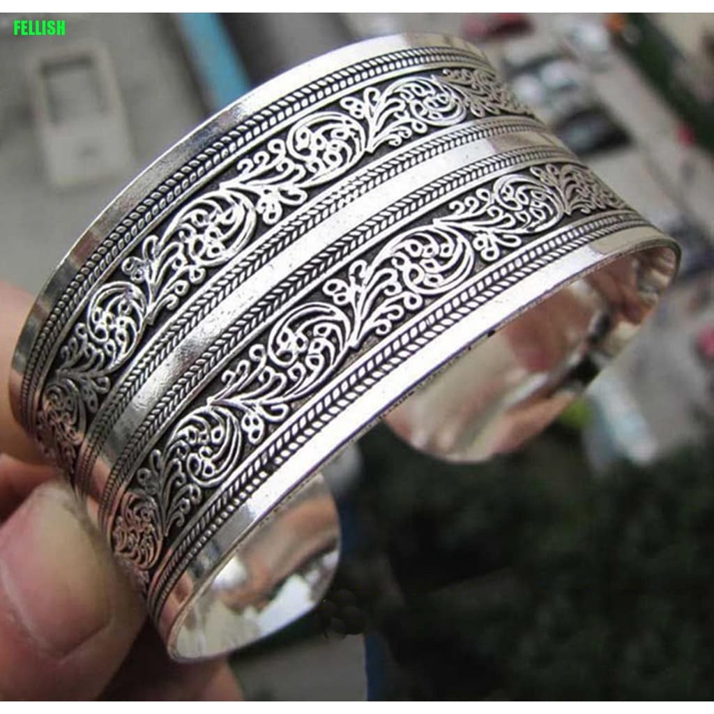 (Fel) Bracelete Tibetano Prata Esterlina Br4