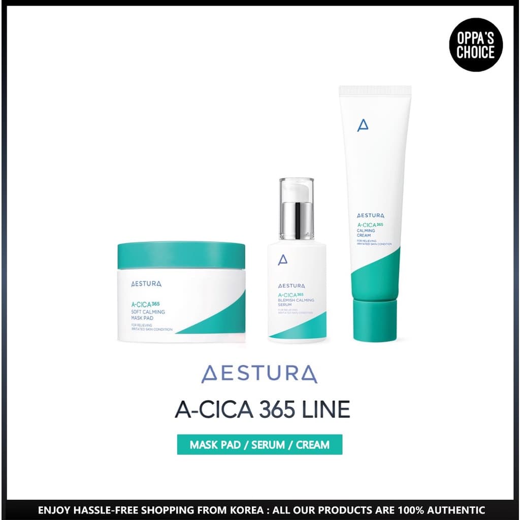 LINHA AESTURA A-CICA 365 (MASK PAD, SERUM, CREAM)