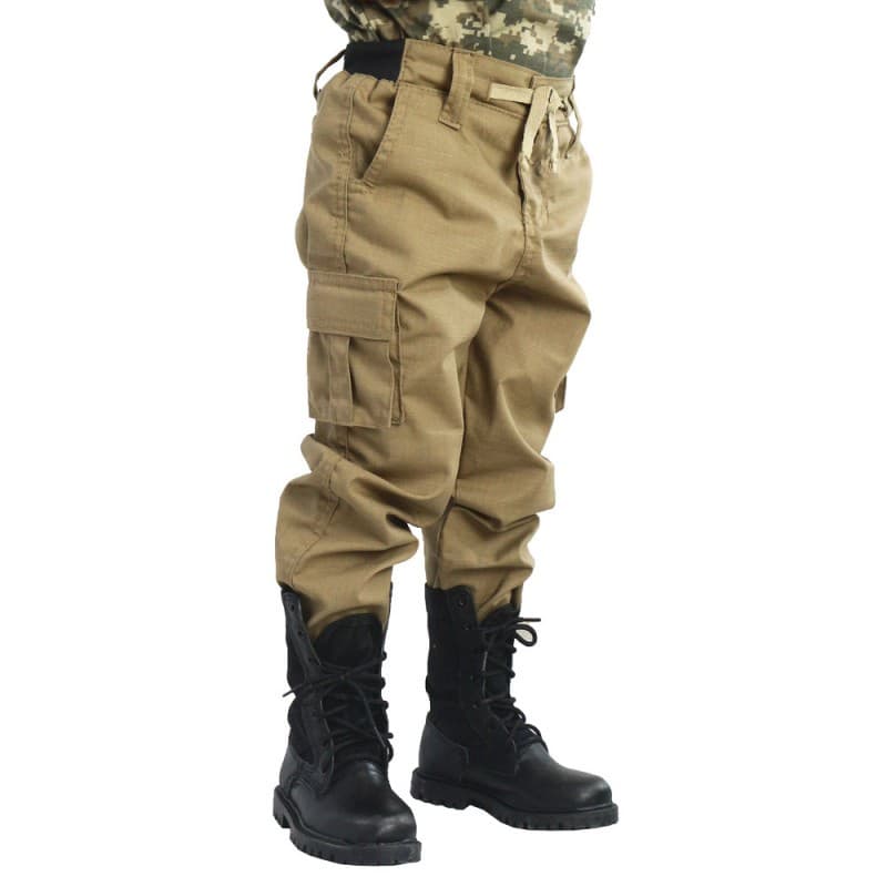 Calça Infantil Camuflada Lisa Militar Tática Atack - Coyote