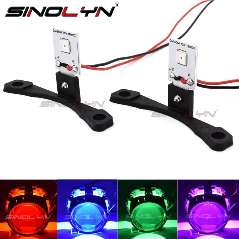 LED Diabo Olhos Demônio Mau Olhados Módulo Para Farol Lente Do Projetor Retrofit DIY Vermelho Azul Amarelo Branco Verde