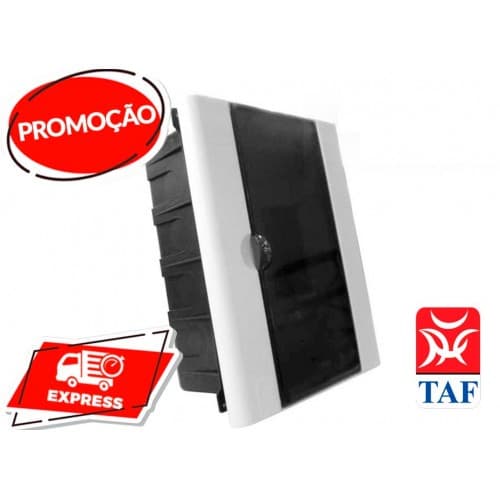 Quadro De Distribuição Para 06/08 Disjuntores Din - Taf Branco/fume - Taf7142