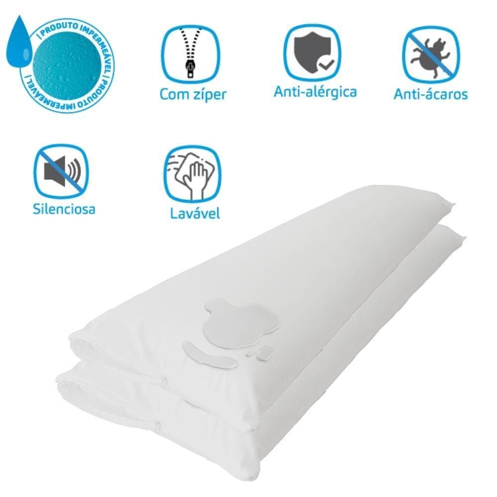 Kit 02 Capas Protetoras Impermeáveis para Travesseiro de Corpo 40x130cm Arrumadinho Enxovais