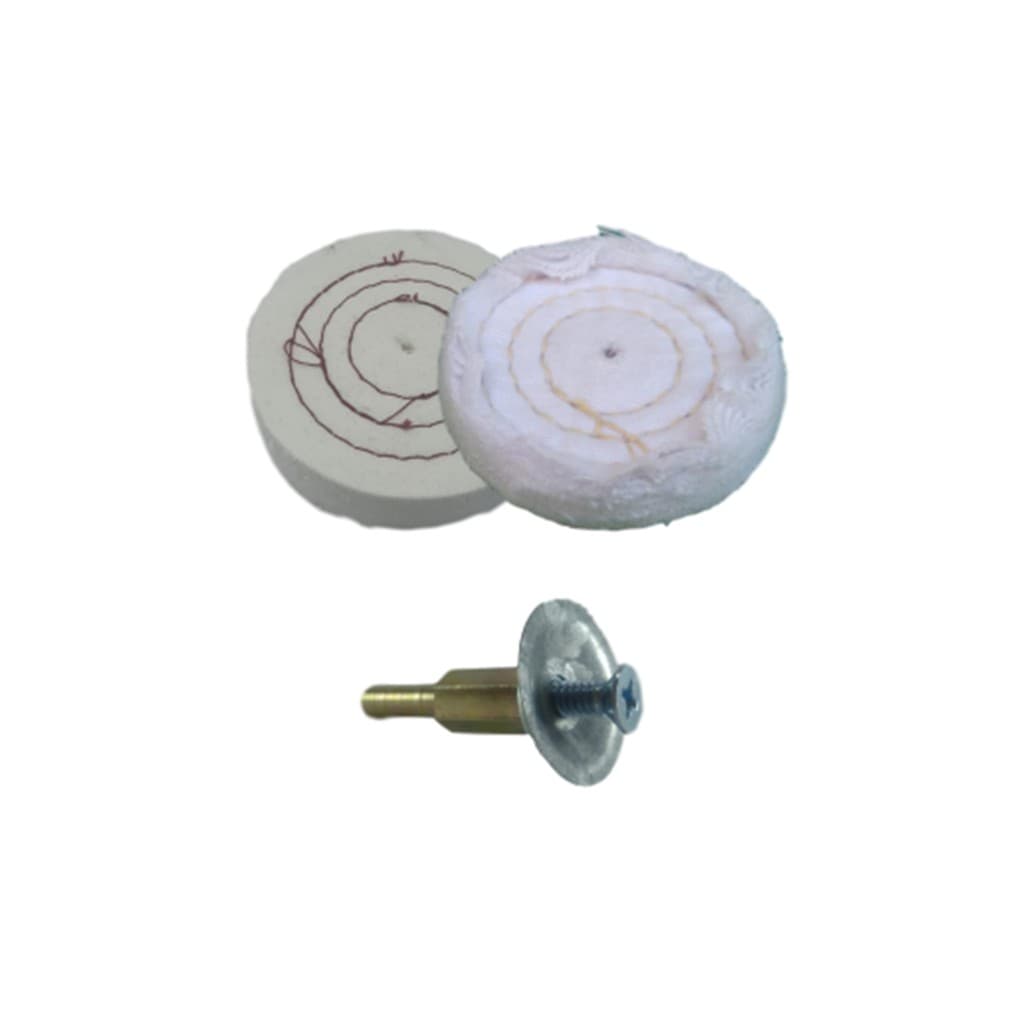 kit 2 rodopanos algodão e flanela 3" e adaptador de furadeira