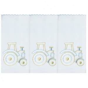 Kit 3 Fraldas de Ombro Bordada Trator Transporte Tecido Toalha Fralda Dupla 100% Algodão