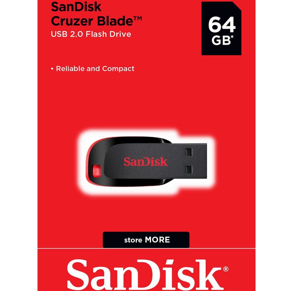 Pendrive Sandisk Cruzer Blade 64GB Preto ORIGINAL Promoção!
