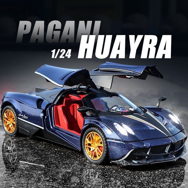 1 : 24 Escala Pagani Huayra Carro De Liga Modelo Diecast Som Luz Amantes Do Coleção Kids Aniversário Presente Metal Meninos Brinquedos