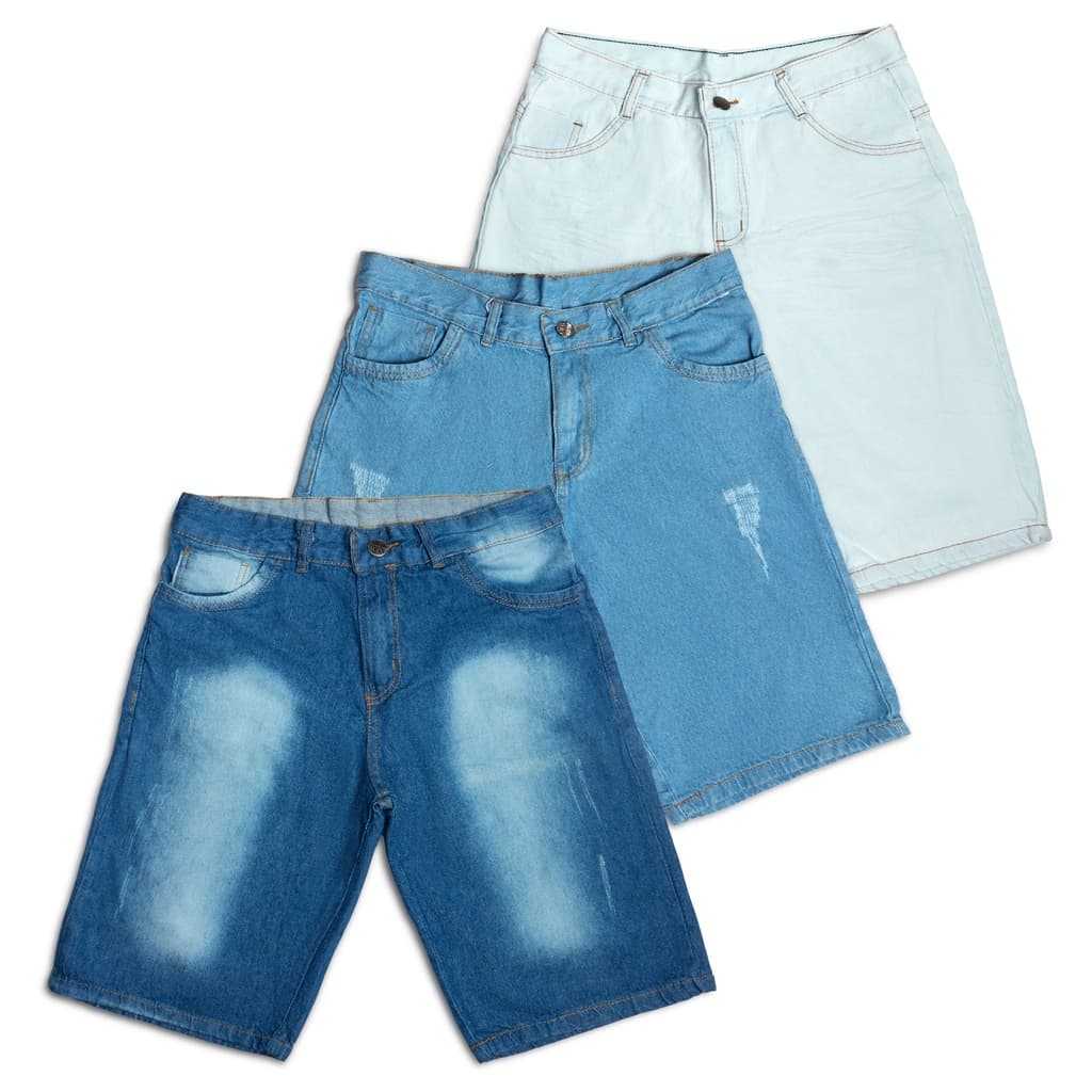 Kit Bermuda Masculina 3 peças