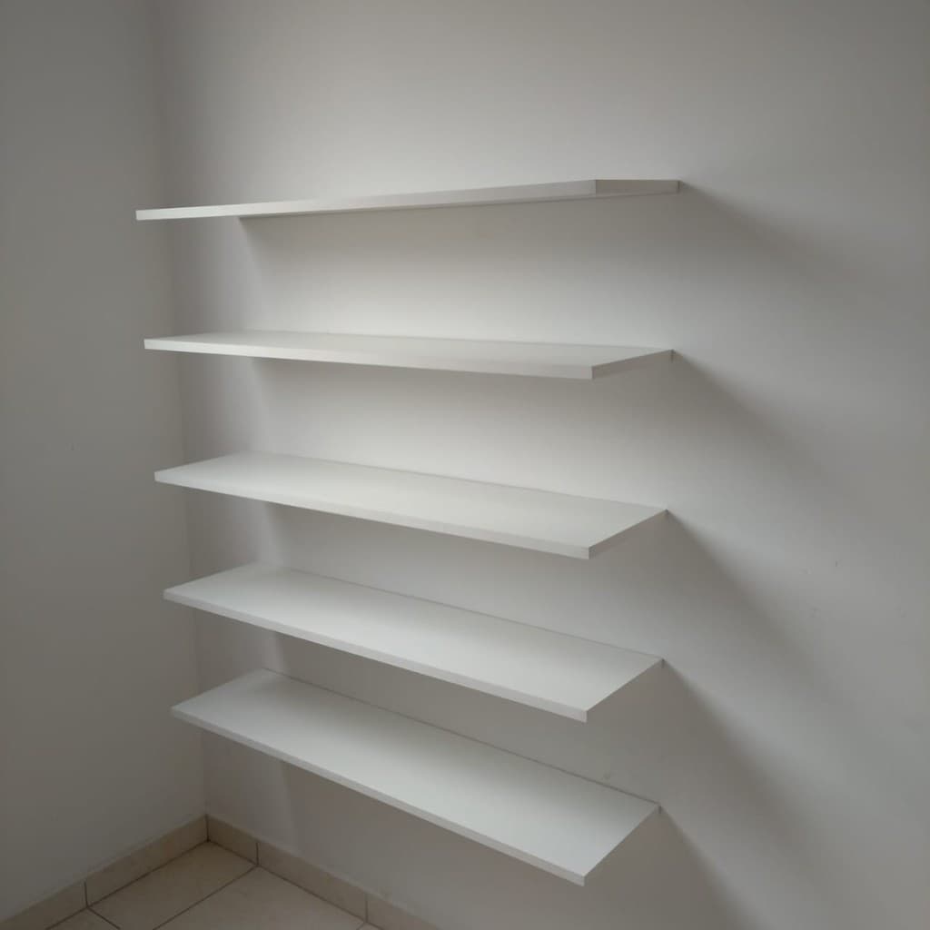 Prateleira 100% MDF Branco 15mm Acompanha Suportes Profundidade de 20cm