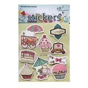 Cartela de Adesivo Scrapbook 7D Nybc  un