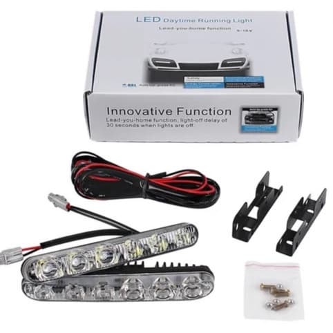 Kit Luz 6 Leds Farol Auxiliar Milha Drl Daylight Tipo Xenon