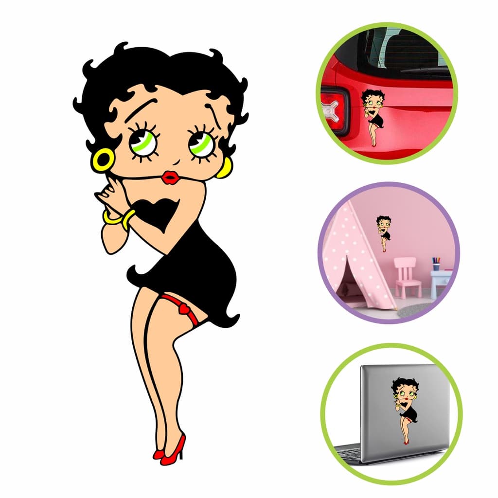 Adesivos de Carro Betty Boop Dançarina 18cmX7cm Stickers Personalizado Hilux Moto Biz Menina Geek Nerd