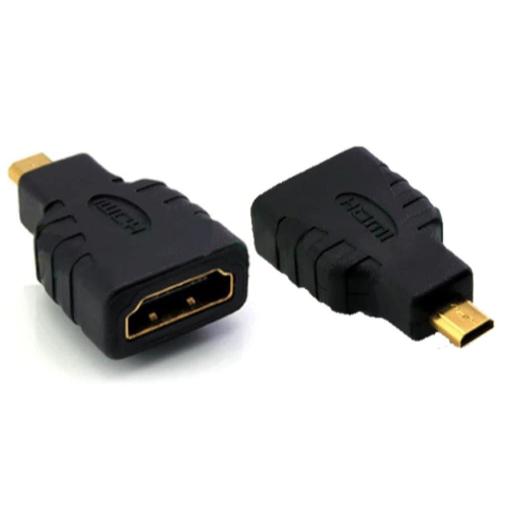 Adaptador HDMI Padrão (Fêmea) x Micro HDMI Macho. Conector: HDMI Fêmea 19 Pinos x Micro HDMI Macho 19 pinos.