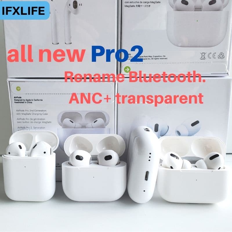 IFXLIFE Airpods 2a Geração ANC/Transparência Renomear Fones De Ouvido Bluetooth Sem Fio Android IOS