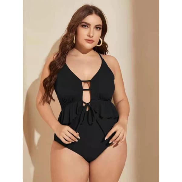 Maio plus size Liso babado 50-56