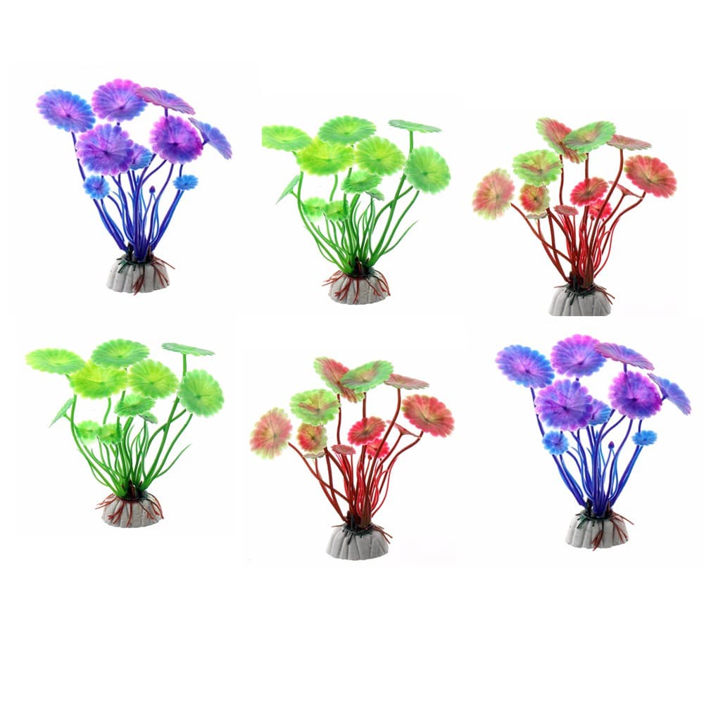 Simulação De Grama De Água De Plástico , Forma De Folha De Lótus Artificial , Decoração De Aquário , Peixes Pequenos , L