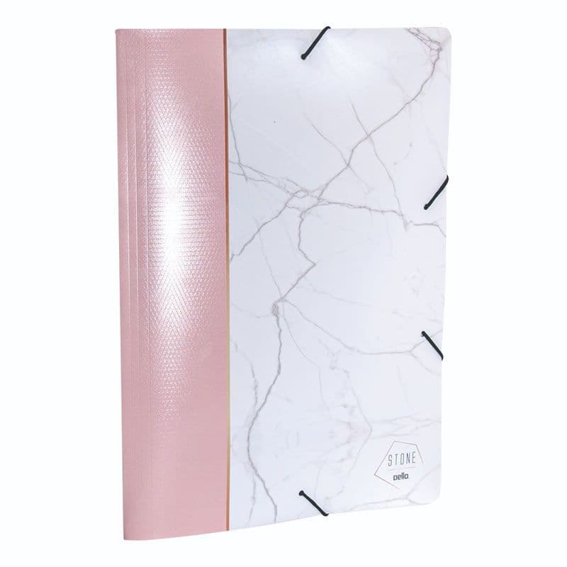 Pasta Com Aba Elastica Plastica Para Se Organizar Stone Rosa A4 Designer Moderno Envio Em 24 Horas