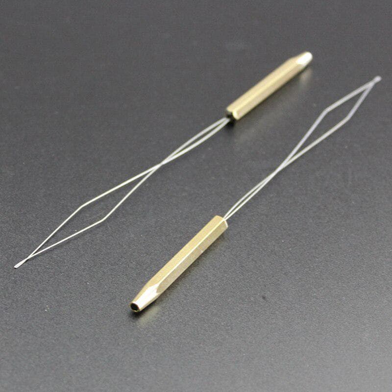 Agulha De Amarração De Bobina Com Alça De Latão E Laço De Fio Em Forma De Diamante Para Isca De Pesca , Acessórios De Fa