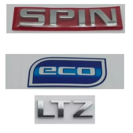 Kit Emblema Letreiro Cromado Mala Chevrolet Spin Eco Ltz 3pç